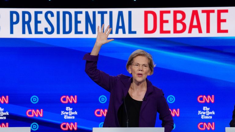 Warren comes under fire on funding for health care plan in Democratic debate
